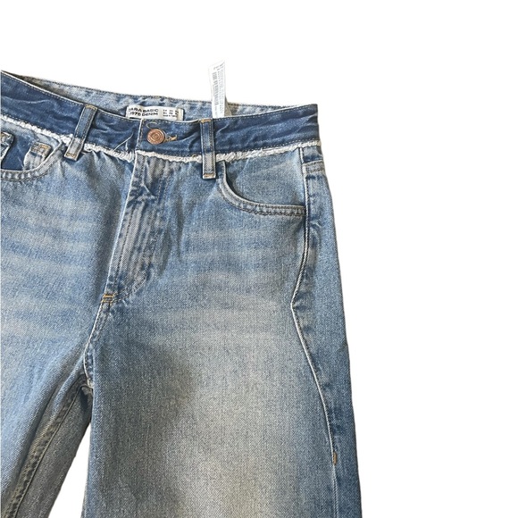 Zara 1975 Denim Jeans Cropped Flare High Rise Western Size 2 Small - Picture 3 of 12